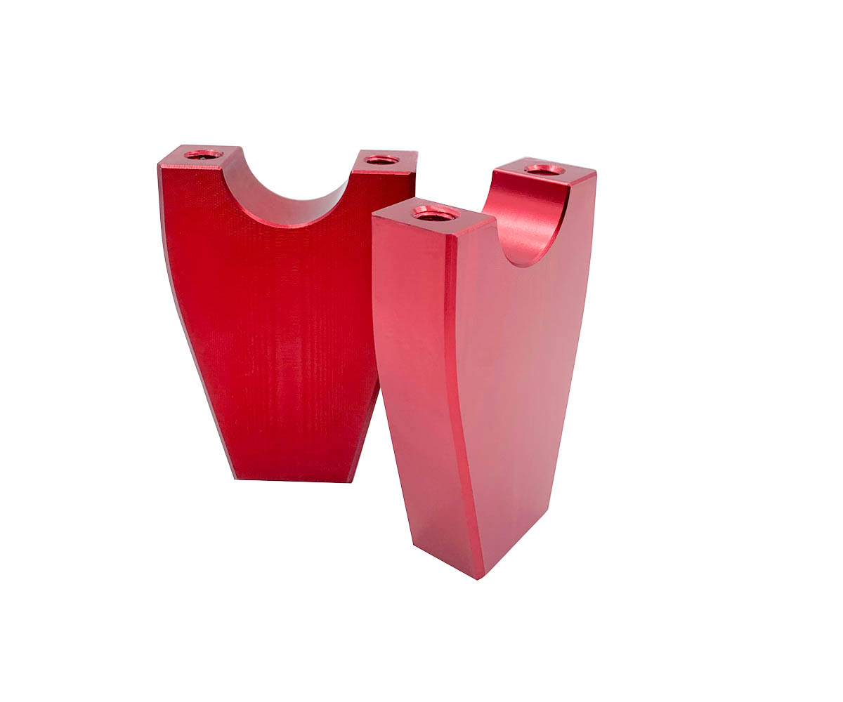 Стойки руля нижние CNC тип 140MX H80мм Ф28 мм RED к-т 2шт