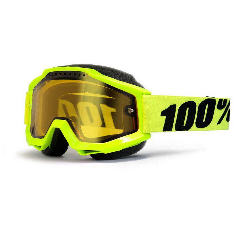 Очки кросс 100% Accuri Snowmobile Fluo / Yellow Vendet Dual Lens w/Pins