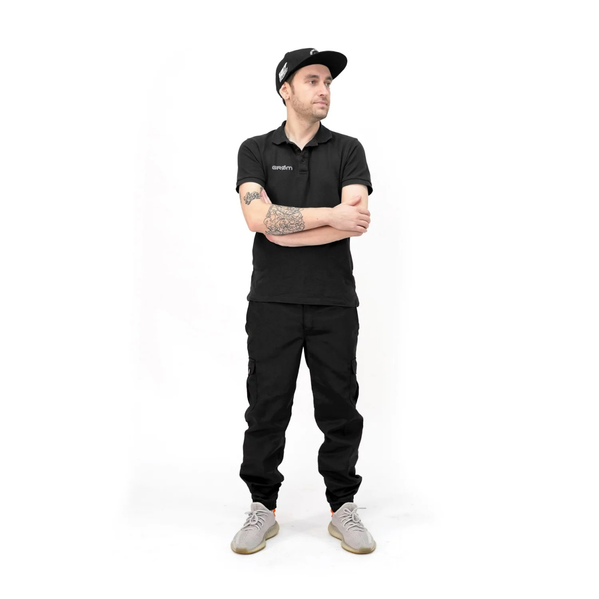 Штаны GROM Cargo подклад флис Black ripstop 