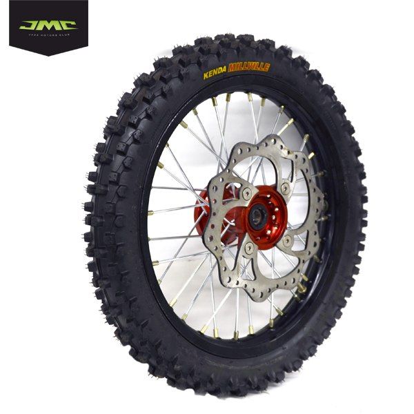 Колесо кросс в сборе переднее 60/100-14 (обод DOT, ступица CNC, резина Kenda) MXR 2015