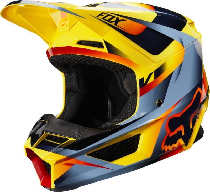 Мотошлем кроссовый Fox V1 Motif Helmet Yellow 