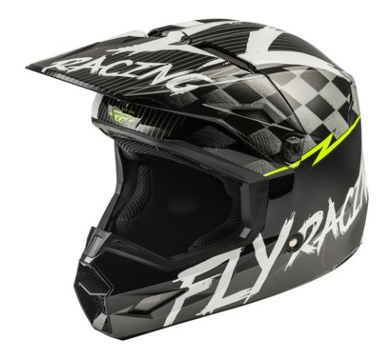 Шлем детский (кроссовый) FLY RACING KINETIC SKETCH ECE черный/белый/Hi-Vis желтый 