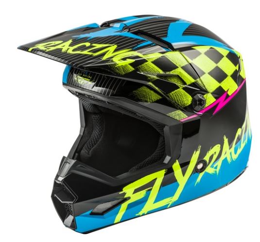 Шлем детский (кроссовый) FLY RACING KINETIC SKETCH ECE синий/Hi-Vis желтый/черный/розовый     