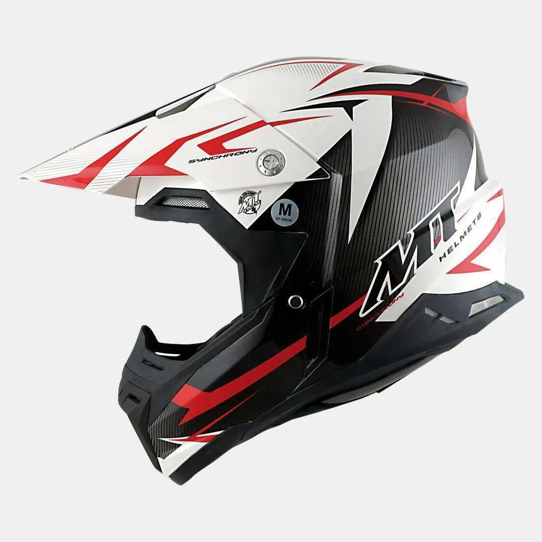 Шлем кросс MT SYNCHRONY STEEL BLACK/WHITE/RED 