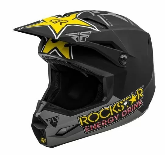 Шлем (кроссовый) FLY RACING KINETIC ROCKSTAR ECE серый/черный/желтый матовый (2020) 