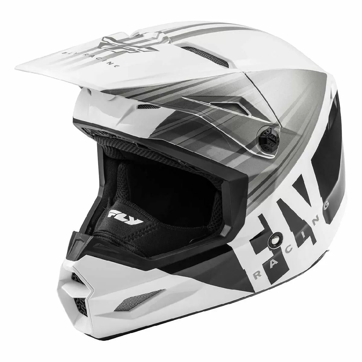 Шлем (кроссовый) FLY RACING KINETIC K220 ECE белый/серый/черный (2020)   