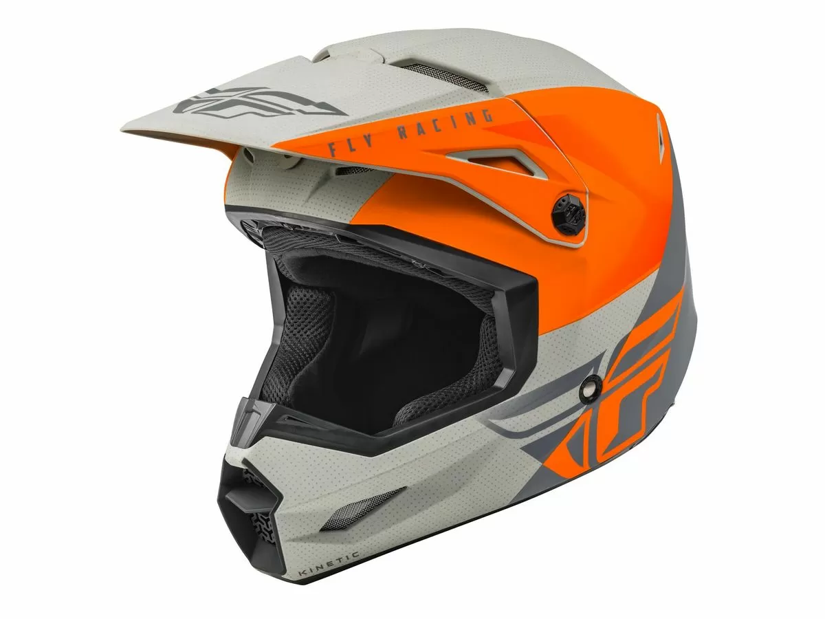 Шлем детский (кроссовый) FLY RACING KINETIC STRAIGHT EDGE оранжевый/серый матовый 