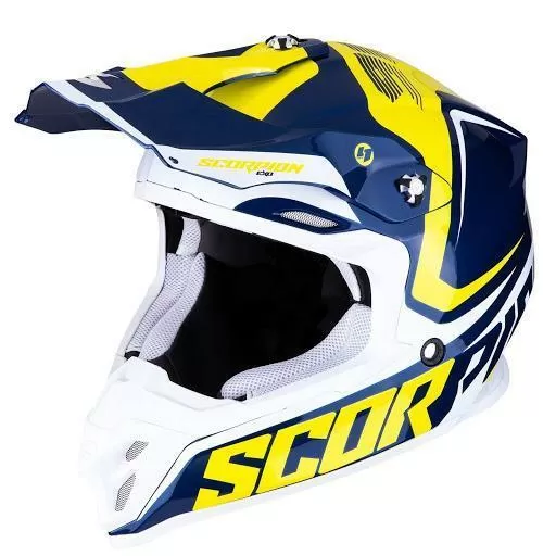 Шлем кроссовый SCORPION EXO VX-16 AIR ERNEE blue/yellow/white 