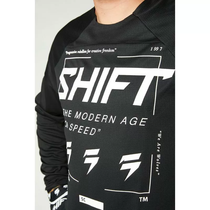 Мотоджерси подростковая Shift White Label Bliss Youth Jersey Black/White 