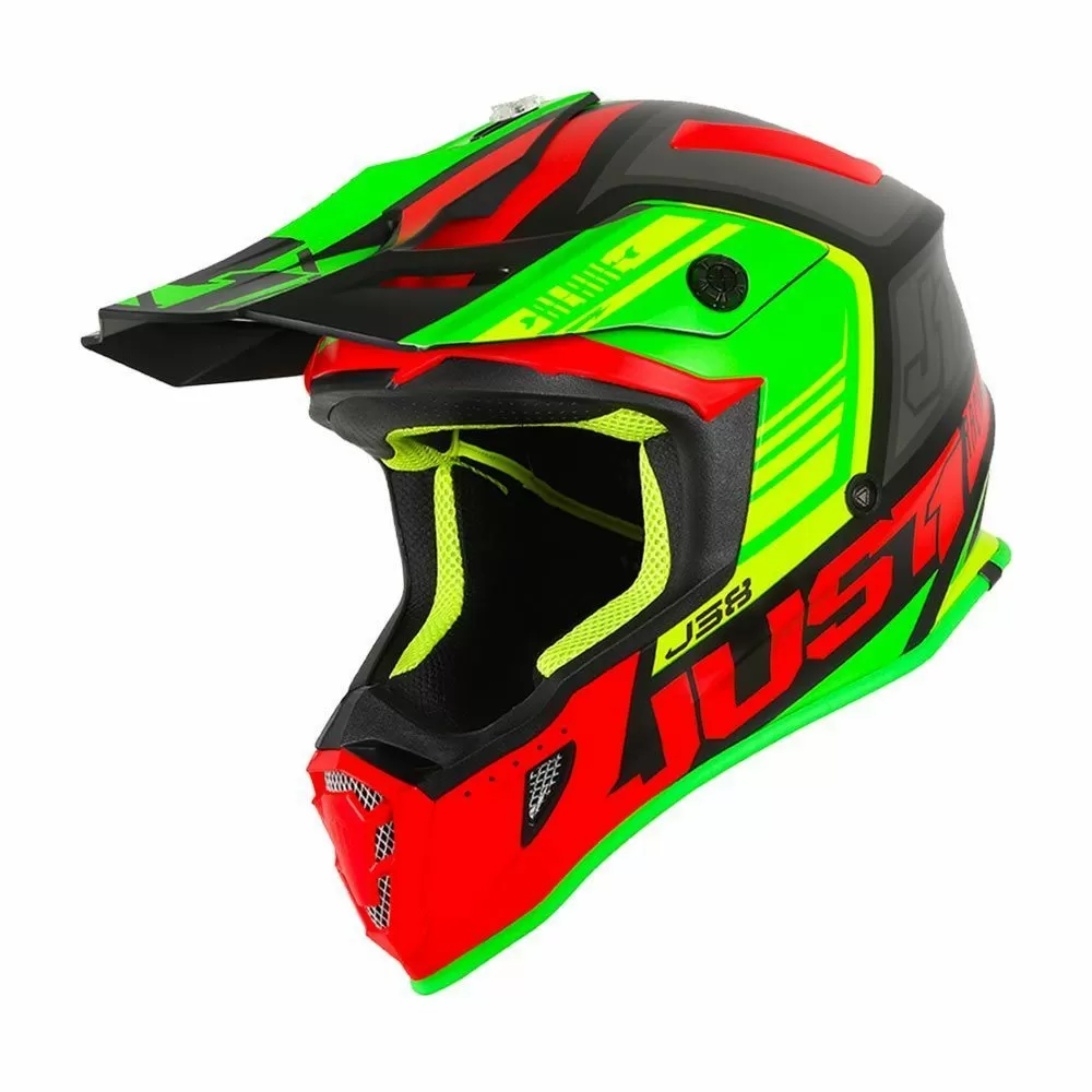 Шлем (кроссовый) JUST1 J38 BLADE red/green/black Matt 